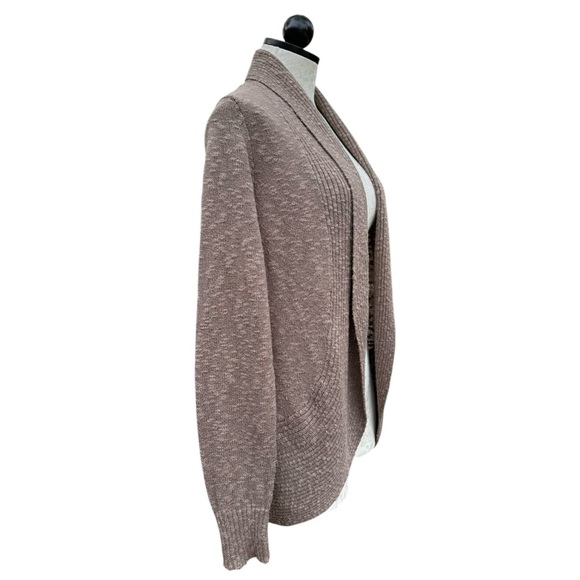 Kenneth Cole New York Knit Open Cardigan Shawl Collar Sweater Brown Size L - Picture 2 of 12